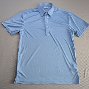 Collars and Co S/S Dress Collar Polo Shirt Mens Size M light blue Golf